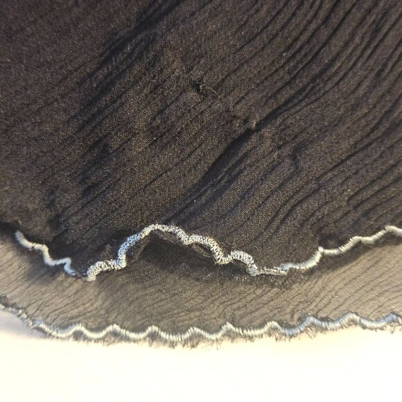 ECI New York Women Black 100% Silk Embroidered Slip Dress 12 Quite Luxury Y2K - Picture 8 of 12